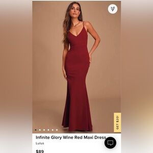 Red wine maxi dress from lulus